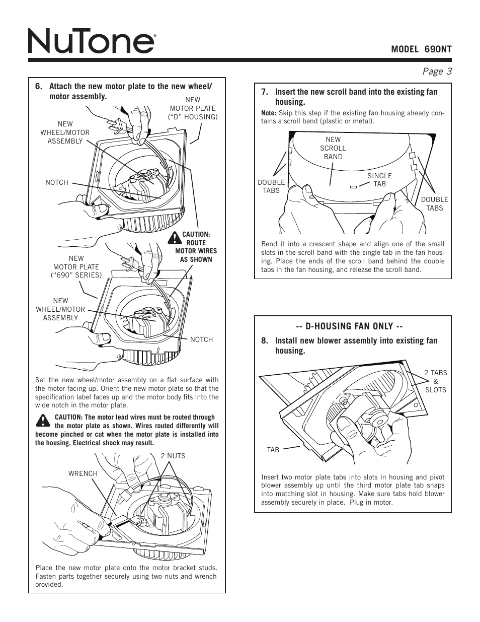 NuTone 690NT User Manual | Page 3 / 8