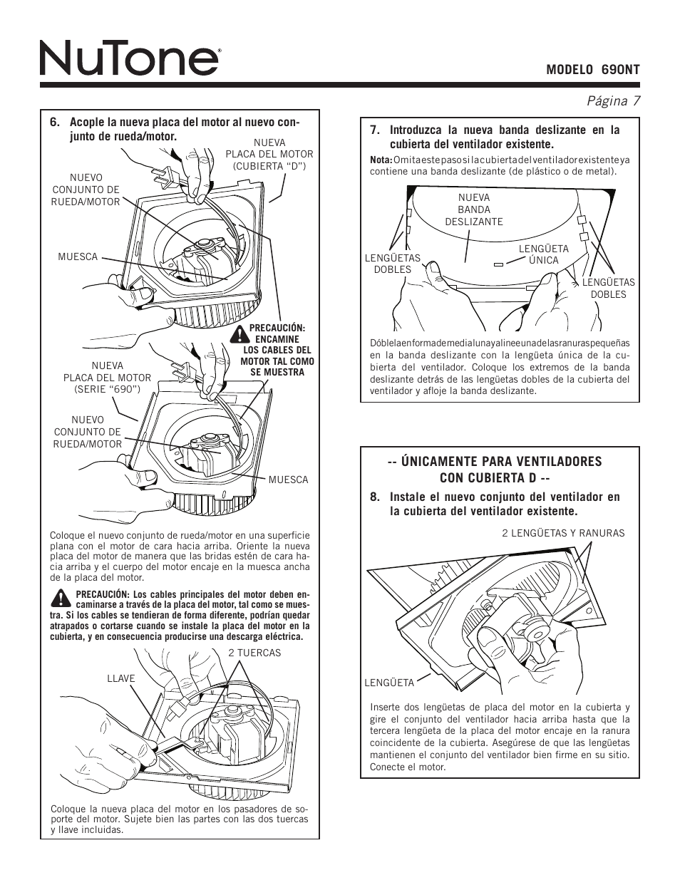 NuTone 690NT User Manual | Page 7 / 8