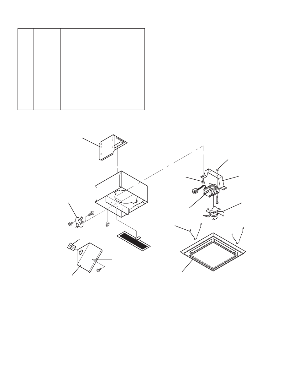 Parts list | NuTone DUCTLESS 682NT User Manual | Page 3 / 8