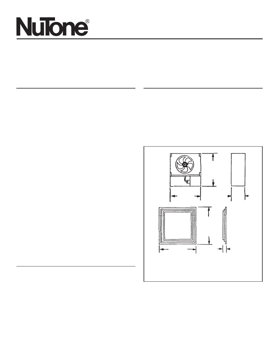 Ventilador sin conducto, Modelo: 682nt, Instrucciones de seguridad importantes | Cuidado, Planificacion de la instalacion | NuTone DUCTLESS 682NT User Manual | Page 5 / 8