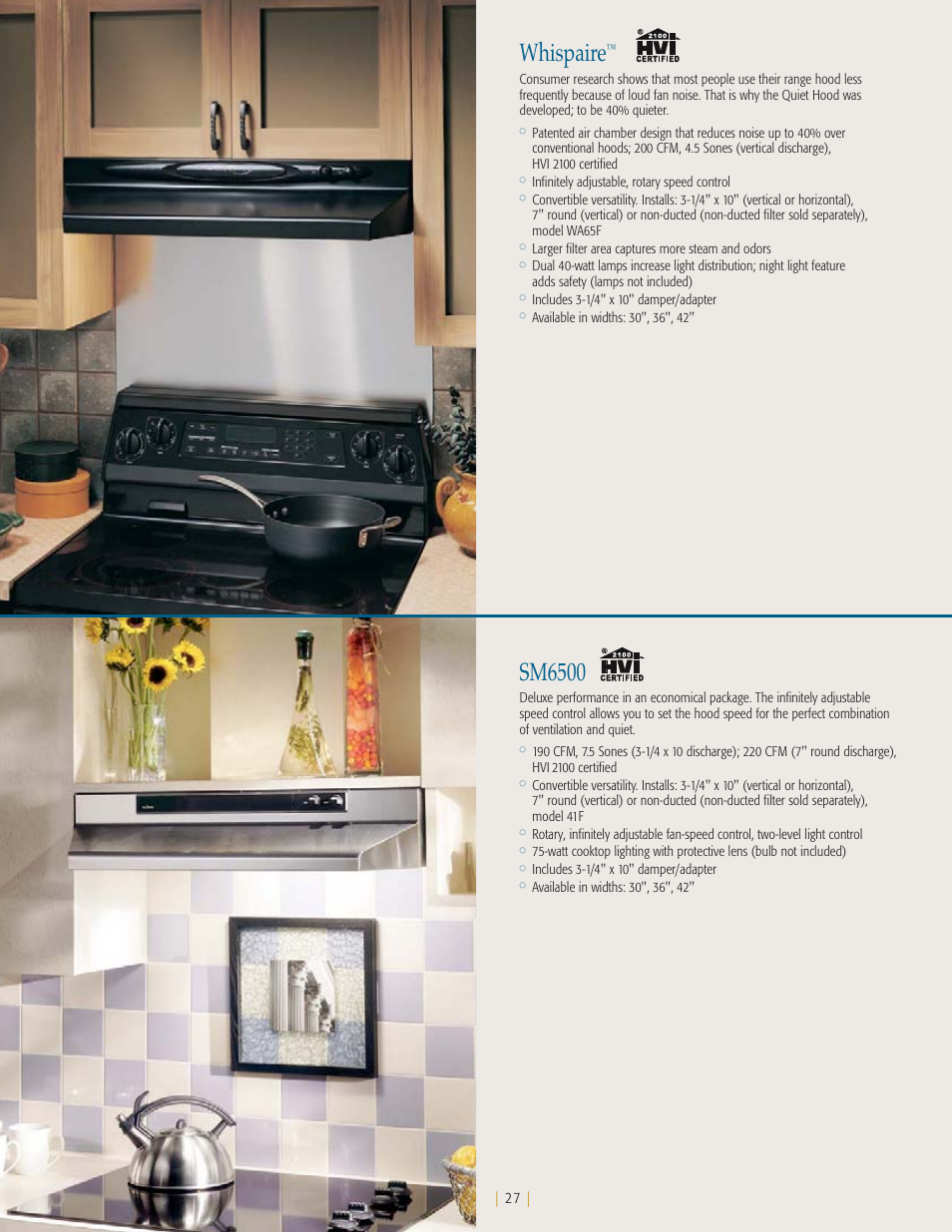 Whispaire, Sm6500 | NuTone Ballista 61000 User Manual | Page 28 / 40