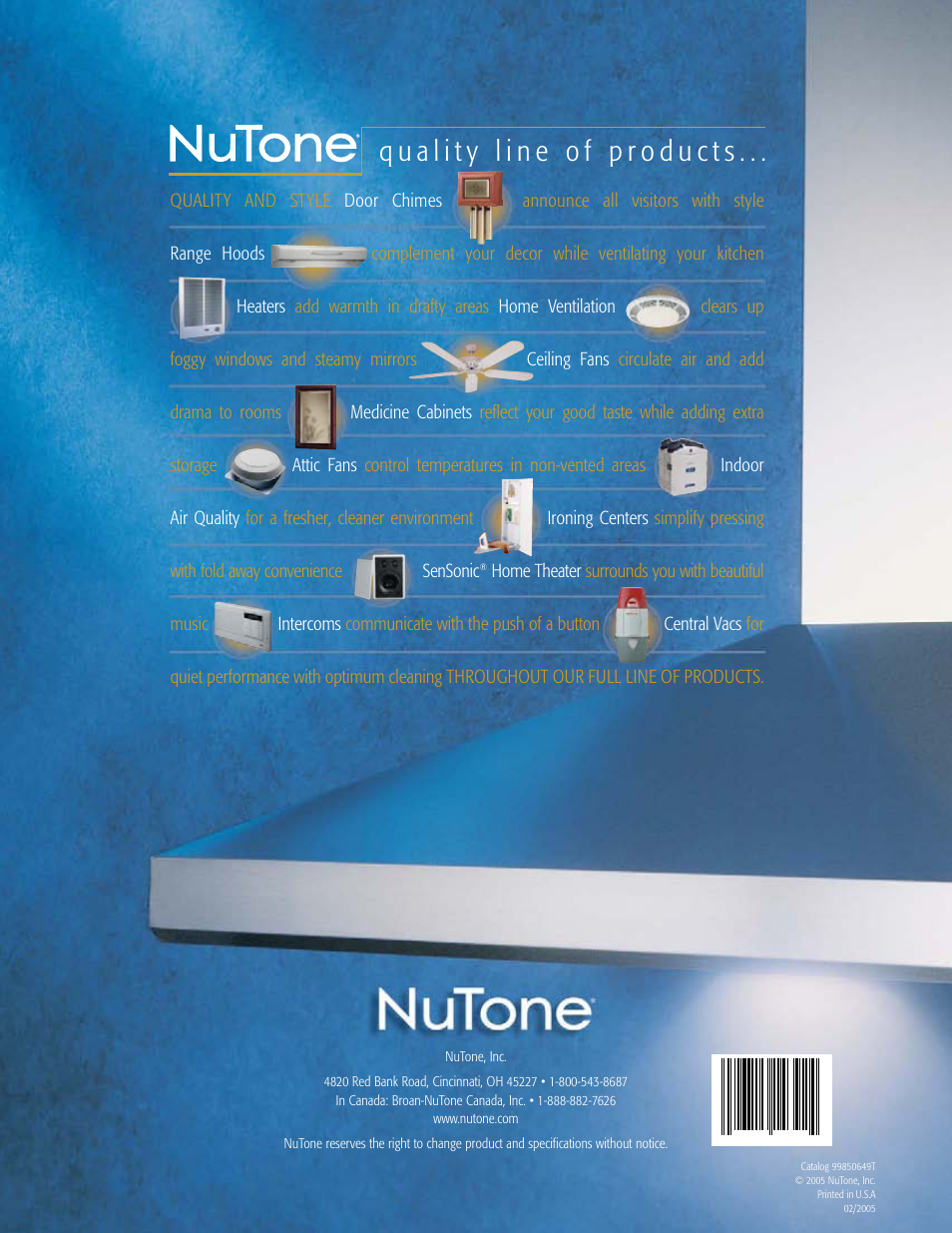 NuTone Ballista 61000 User Manual | Page 40 / 40