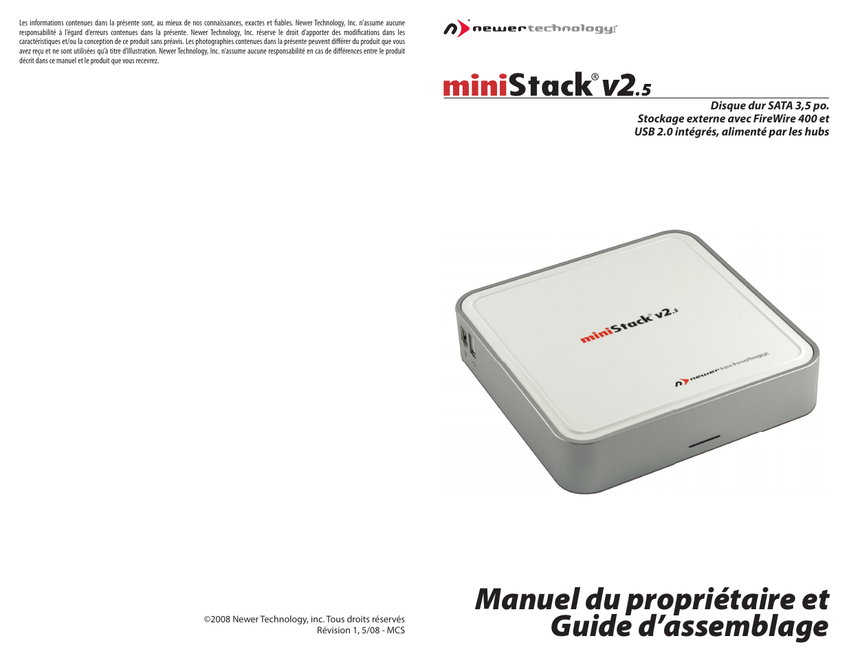 Manuel du propriétaire et guide d’assemblage | Newer Technology NWTMANMSV25ASSY User Manual | Page 17 / 20