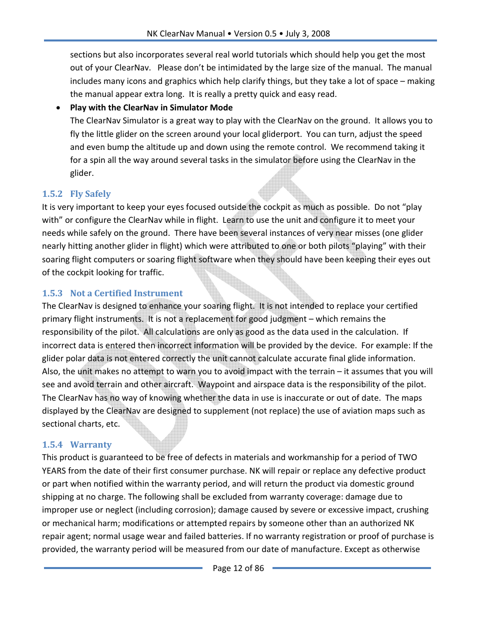 Nielsen-Kellerman ClearNav User Manual | Page 12 / 86