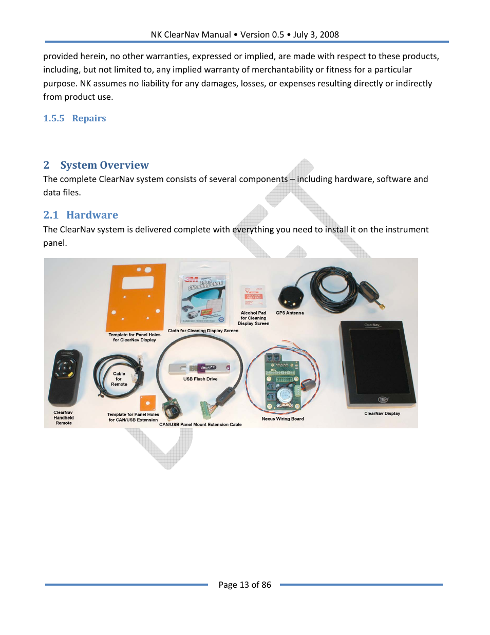 Nielsen-Kellerman ClearNav User Manual | Page 13 / 86