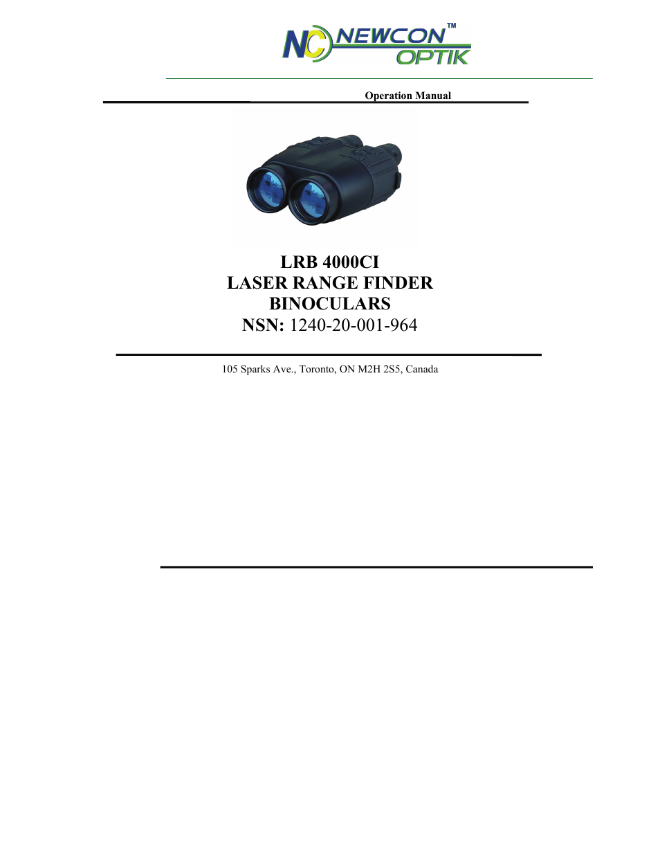 Newcon Optik LRB 4000CI User Manual | 36 pages