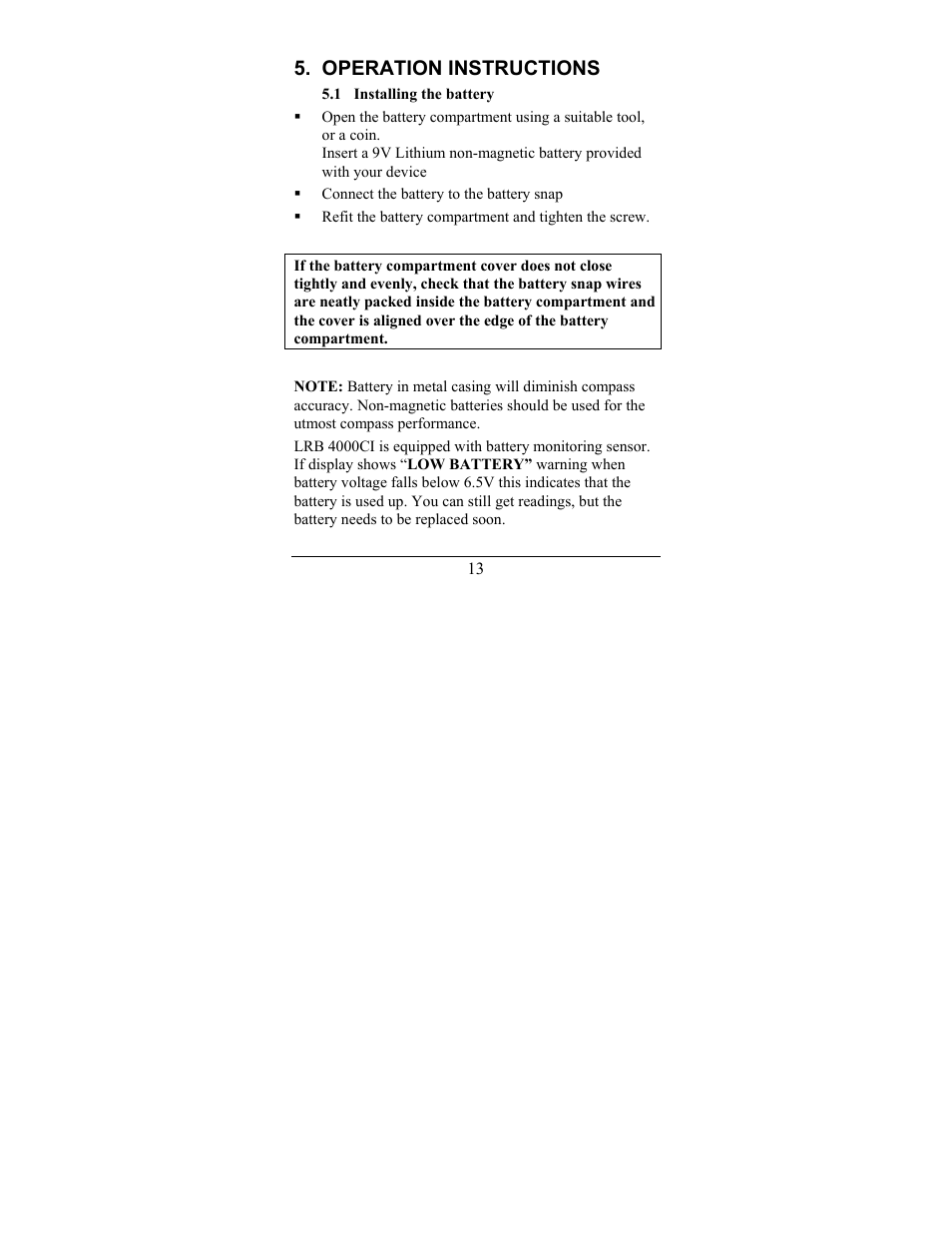 Operation instructions | Newcon Optik LRB 4000CI User Manual | Page 14 / 36