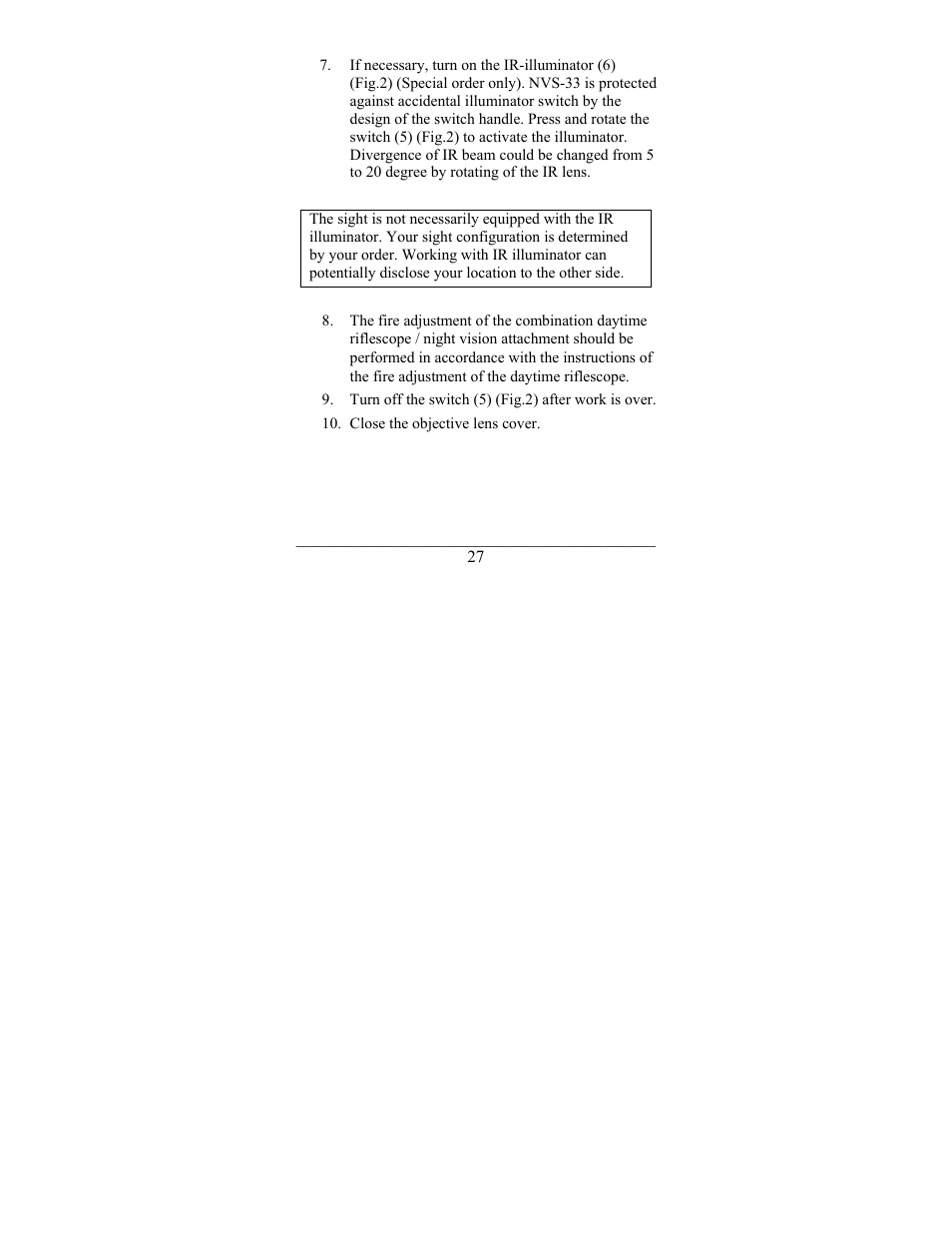 Newcon Optik NIGHT VISION ATTACHMENT NVS-33 User Manual | Page 27 / 40