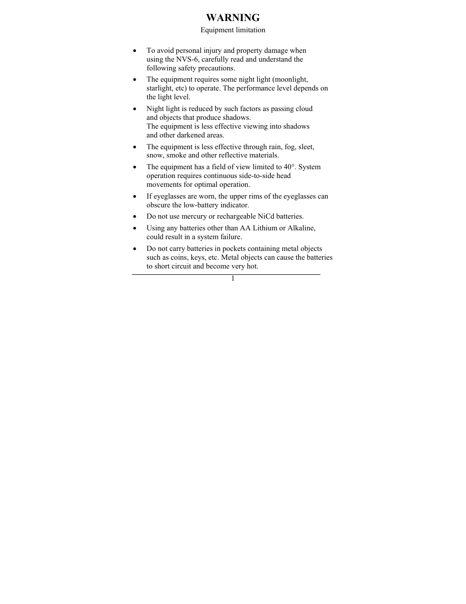 Warning | Newcon Optik NVS 6 User Manual | Page 2 / 44