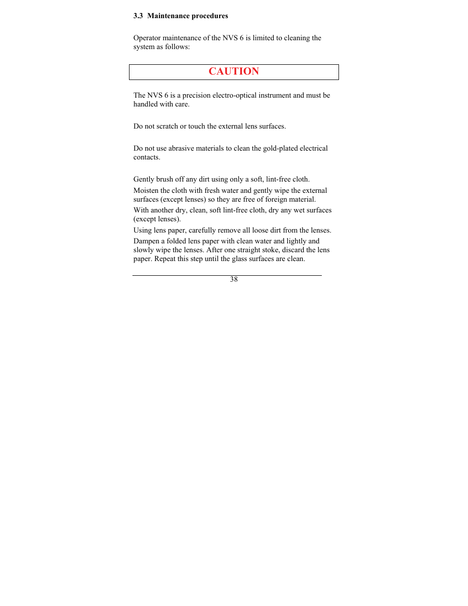 Caution | Newcon Optik NVS 6 User Manual | Page 39 / 44