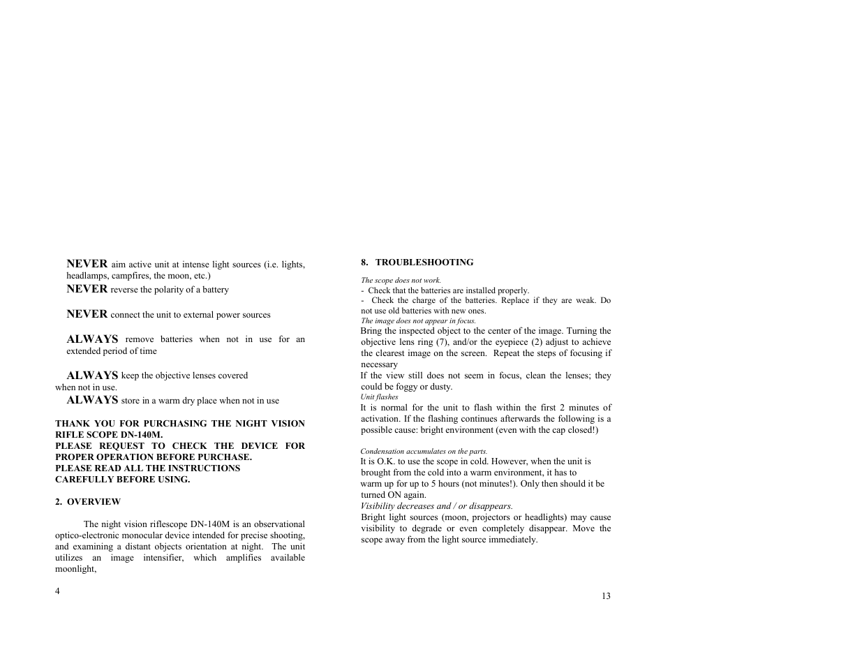 Newcon Optik DN140M User Manual | Page 4 / 8