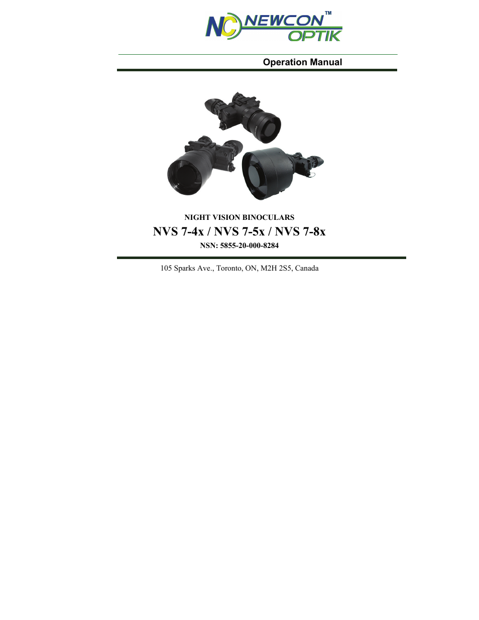 Newcon Optik NVS 7-4X User Manual | 24 pages