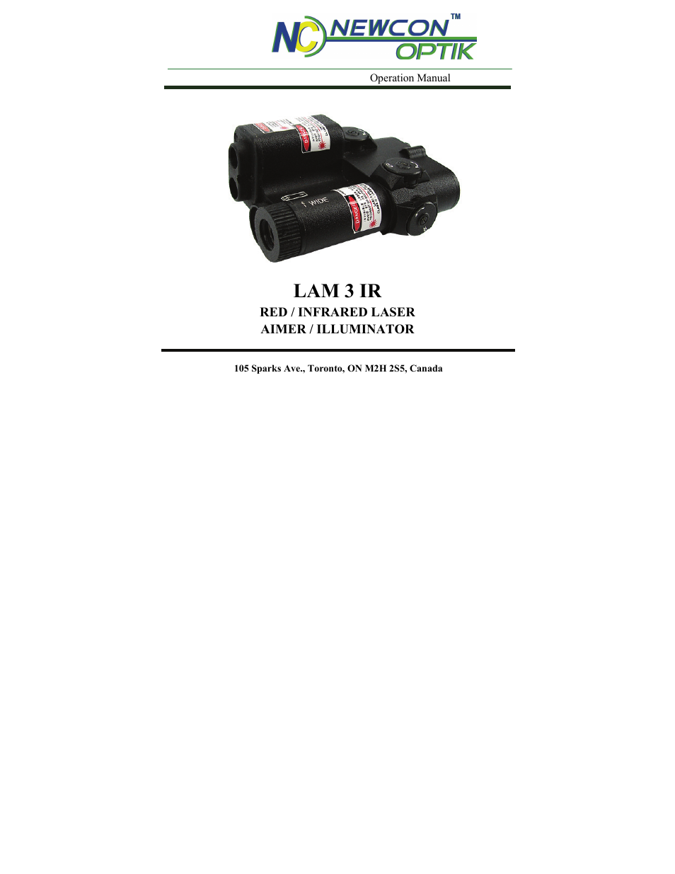 Newcon Optik LAM 3 IR User Manual | 32 pages