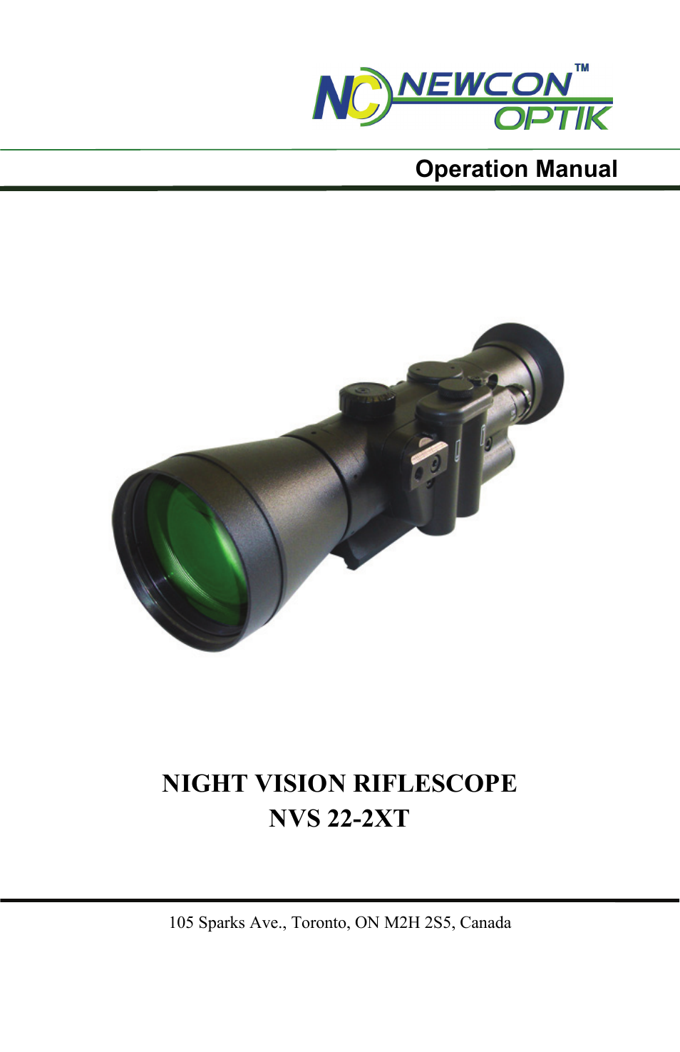 Newcon Optik NVS 22-2XT User Manual | 16 pages