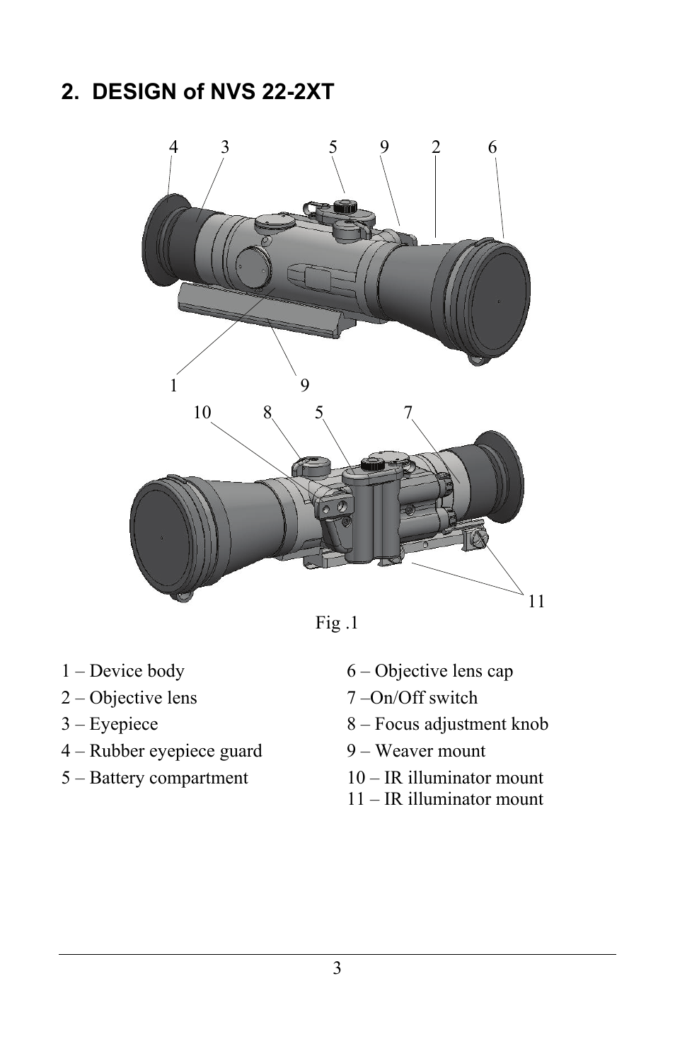 Design of nvs 22-2xt | Newcon Optik NVS 22-2XT User Manual | Page 5 / 16