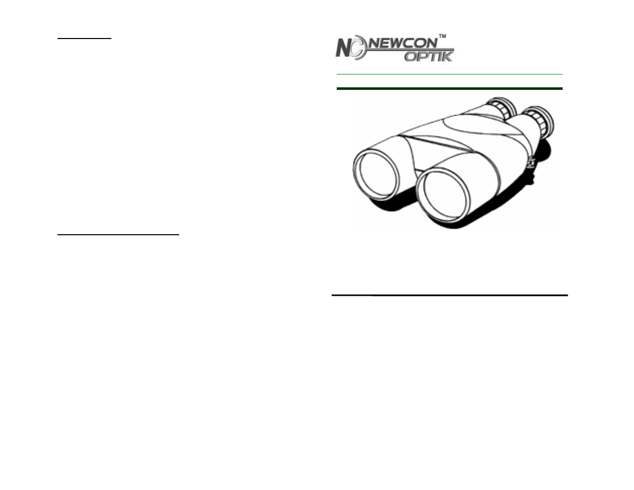 Newcon Optik NEWCON Image Stabilizer SIB 16x50M User Manual | 2 pages