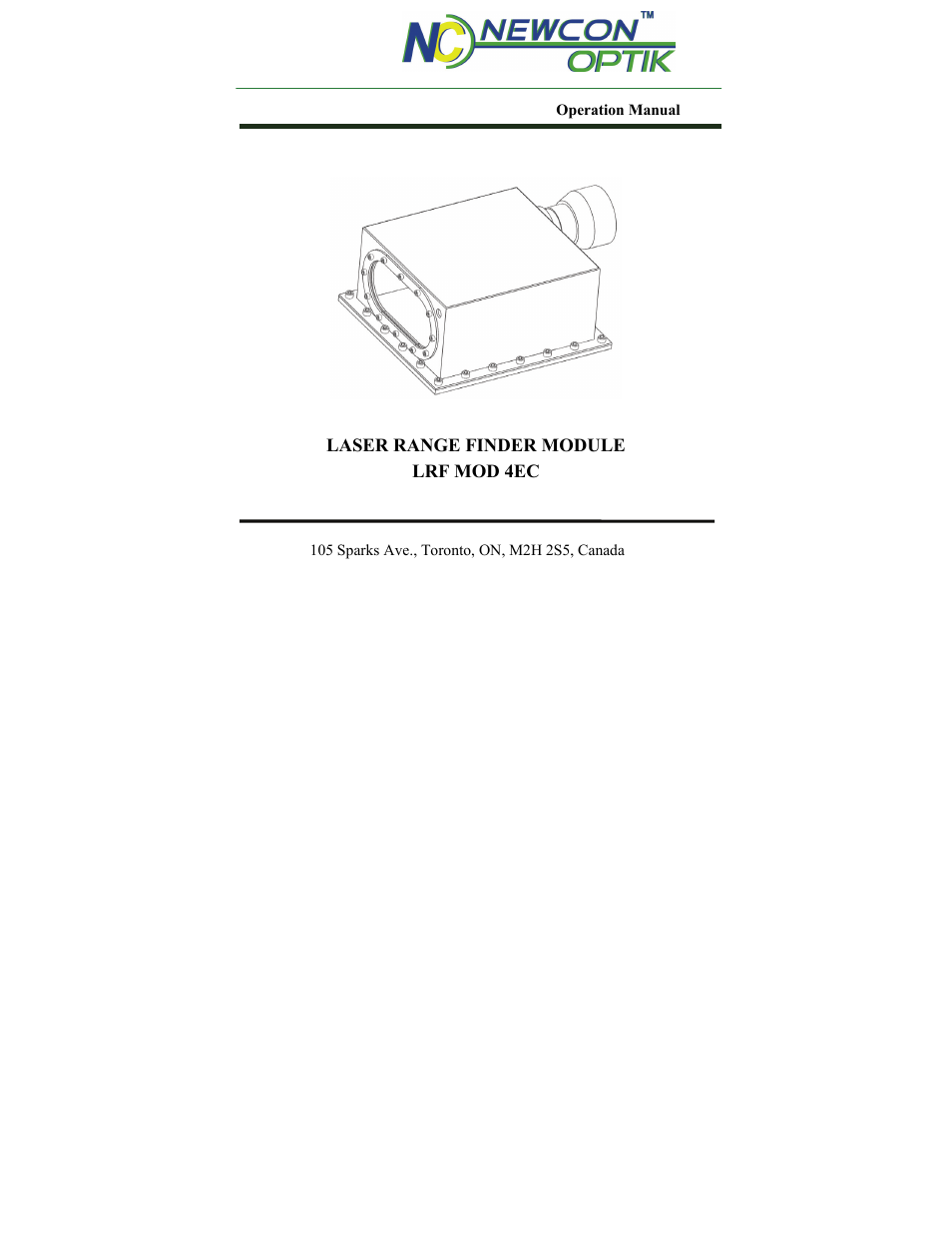 Newcon Optik LRF MOD 4EC User Manual | 40 pages