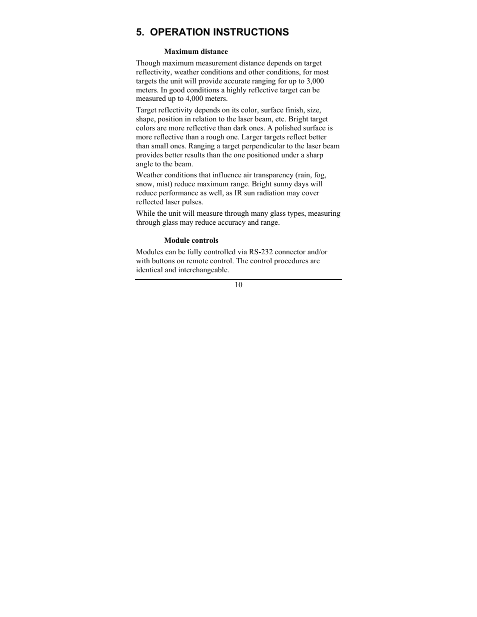 Operation instructions | Newcon Optik LRF MOD 4EC User Manual | Page 13 / 40