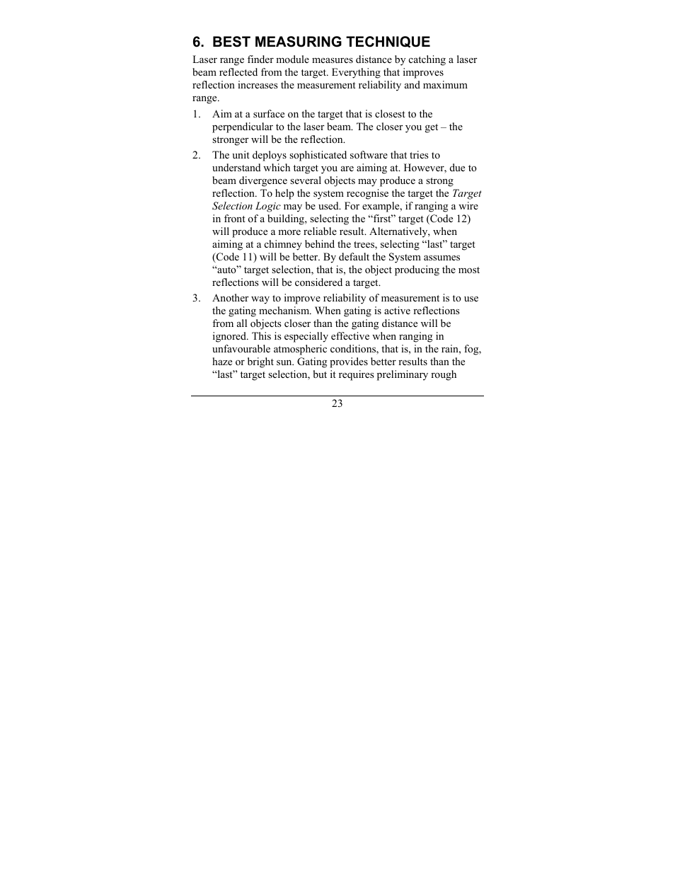 Best measuring technique | Newcon Optik LRF MOD 4EC User Manual | Page 26 / 40