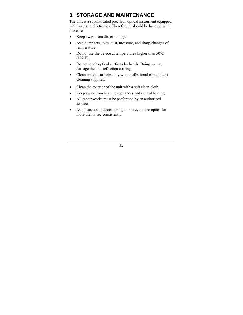 Storage and maintenance | Newcon Optik LRF MOD 4EC User Manual | Page 35 / 40