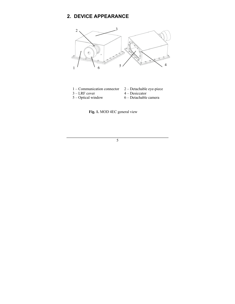 Device appearance | Newcon Optik LRF MOD 4EC User Manual | Page 8 / 40