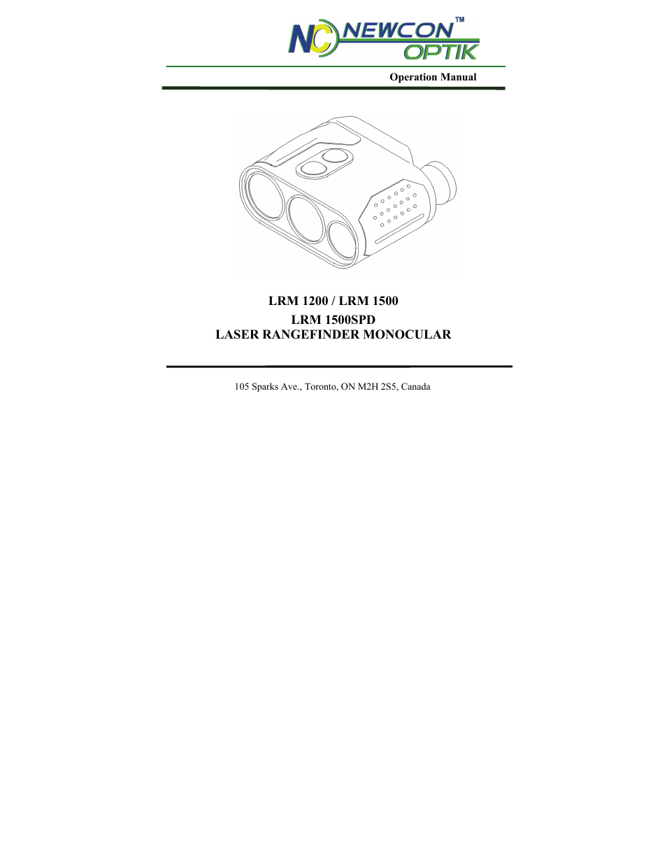 Newcon Optik NEWCON LRM1500SPD User Manual | 24 pages