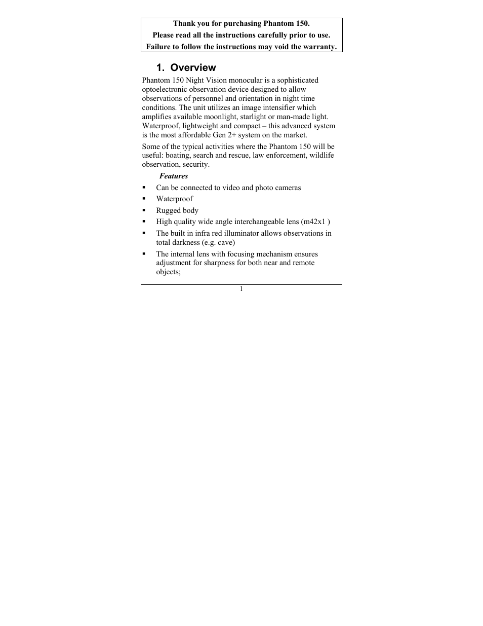 Overview | Newcon Optik 150 User Manual | Page 5 / 20