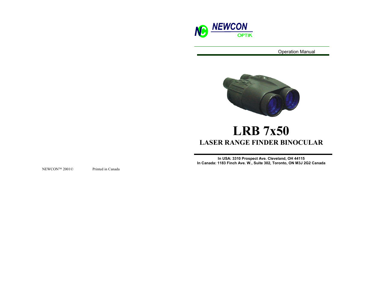 Newcon Optik LRB 7x50 User Manual | 10 pages