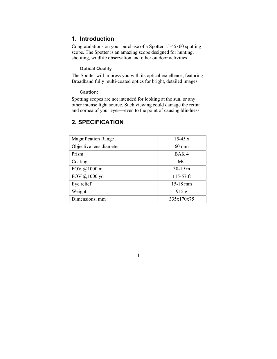 Newcon Optik SPOTTING SCOPE 15-45X60 User Manual | Page 3 / 8