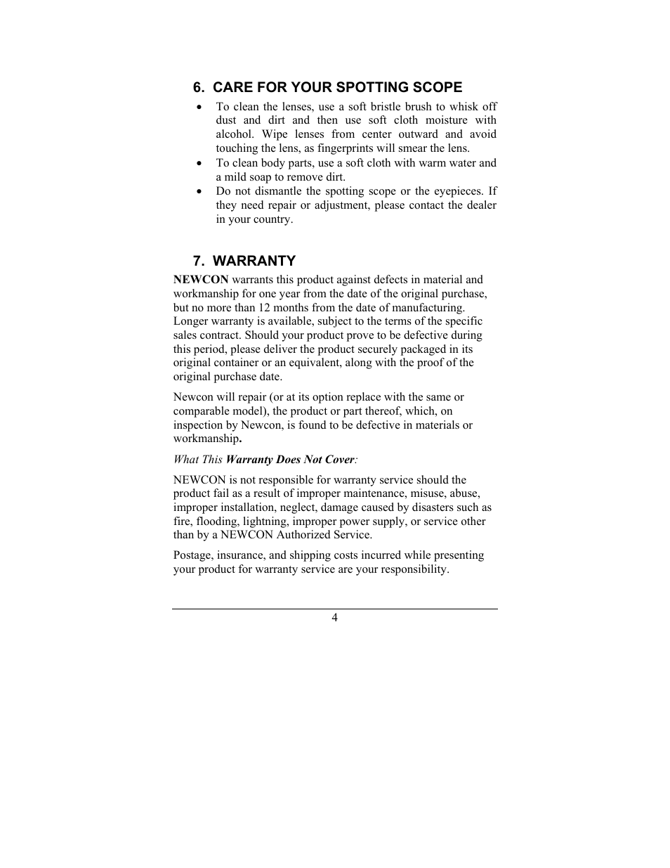 Newcon Optik SPOTTING SCOPE 15-45X60 User Manual | Page 6 / 8