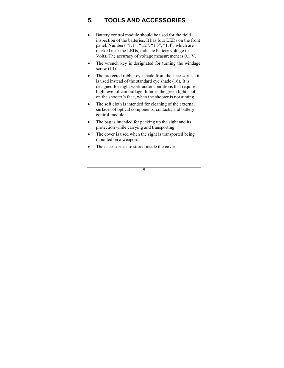 Tools and accessories | Newcon Optik DAY/NIGHT VISION SCOPE NVS 10MG User Manual | Page 13 / 28