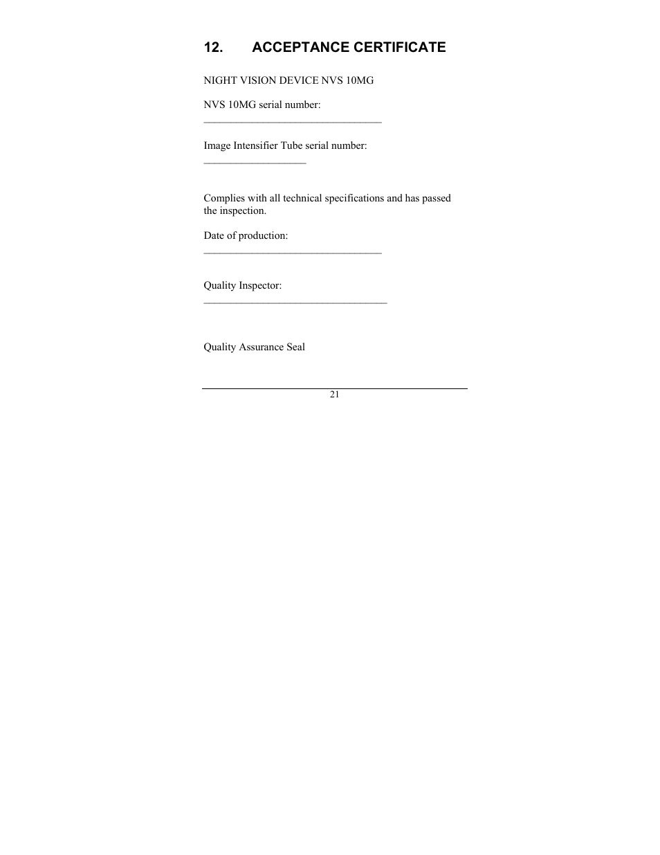 Newcon Optik DAY/NIGHT VISION SCOPE NVS 10MG User Manual | Page 25 / 28