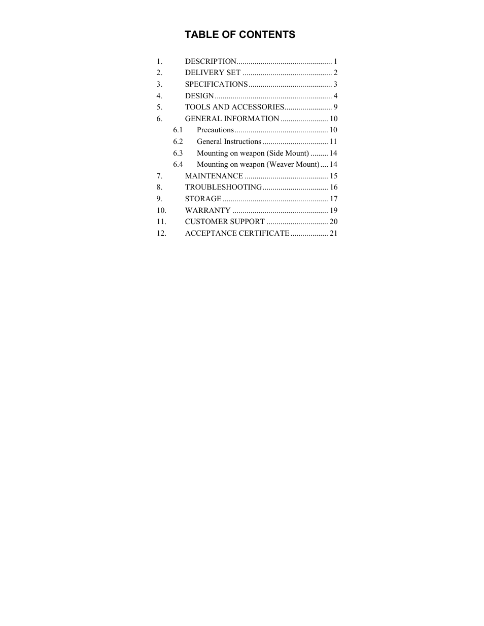 Newcon Optik DAY/NIGHT VISION SCOPE NVS 10MG User Manual | Page 4 / 28