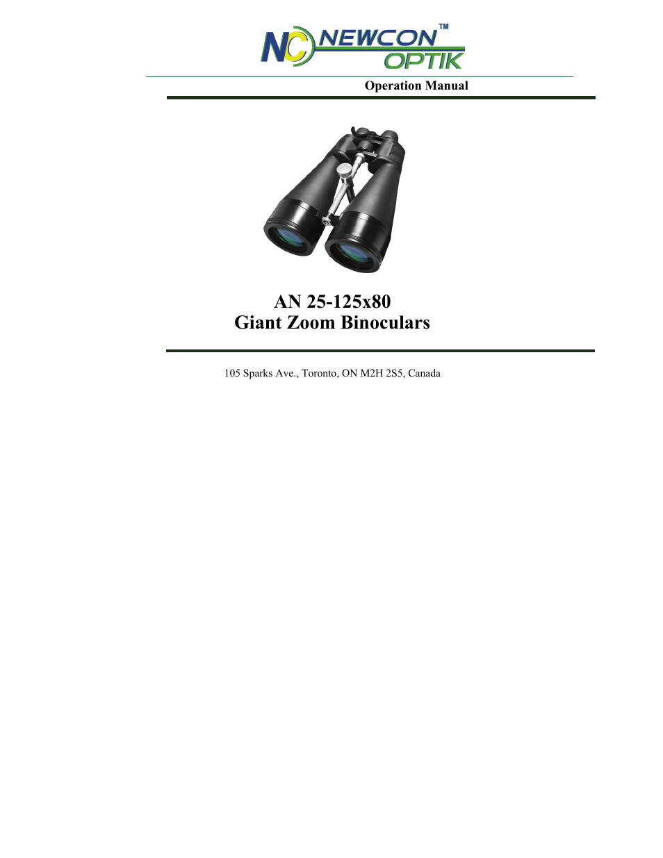 Newcon Optik AN 25-125X80 User Manual | 16 pages