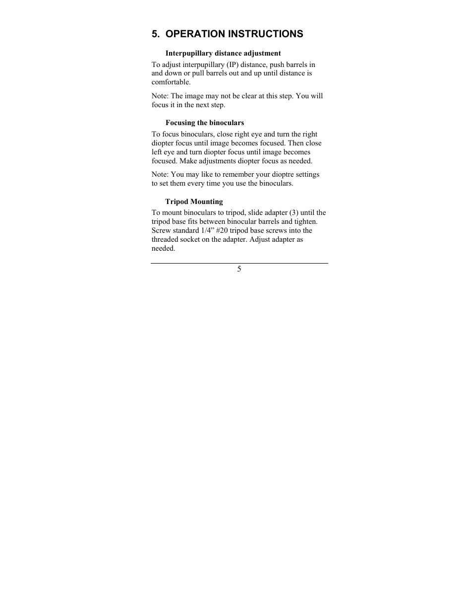 Operation instructions | Newcon Optik AN 25-125X80 User Manual | Page 8 / 16