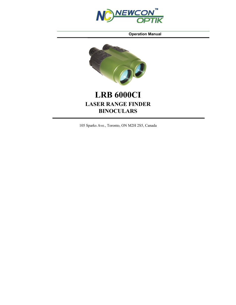 Newcon Optik LRB 6000CI User Manual | 36 pages
