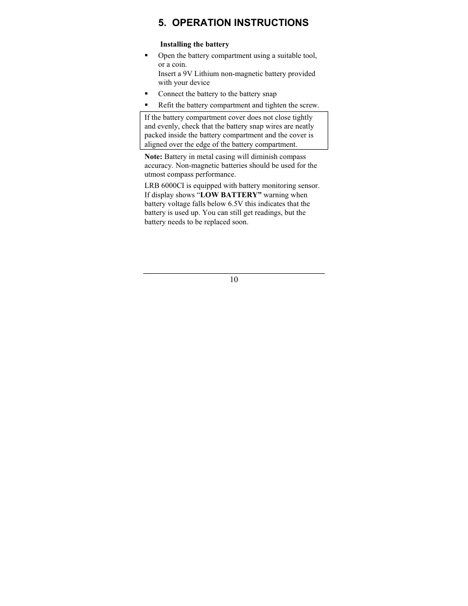 Operation instructions | Newcon Optik LRB 6000CI User Manual | Page 14 / 36