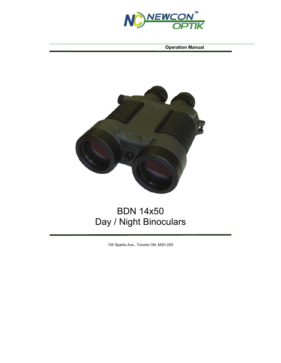 Newcon Optik BDN 14X50 User Manual | 8 pages