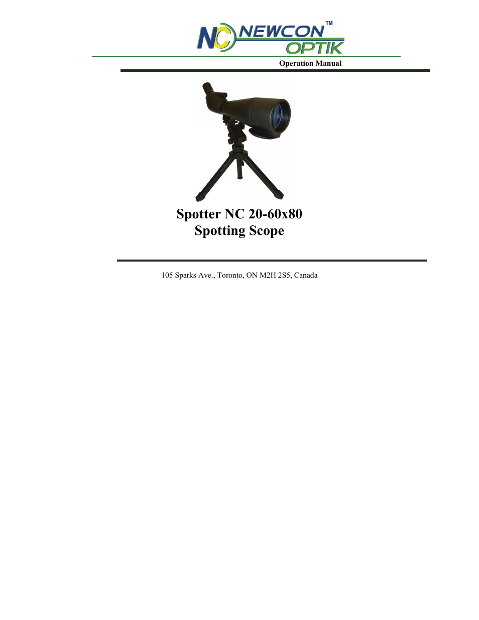 Newcon Optik NC 20-60X80 User Manual | 16 pages