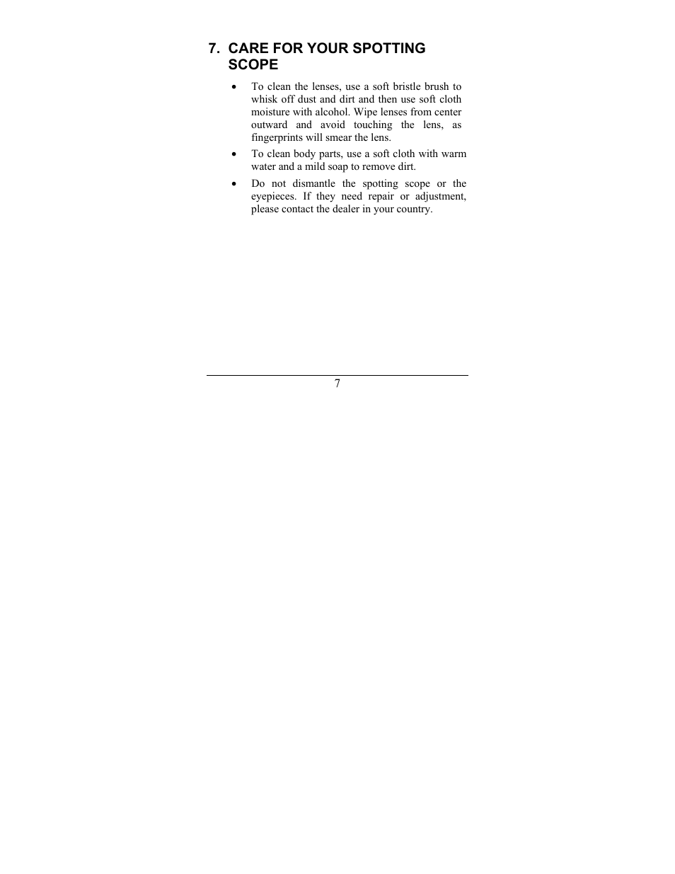 Care for your spotting scope | Newcon Optik NC 20-60X80 User Manual | Page 10 / 16