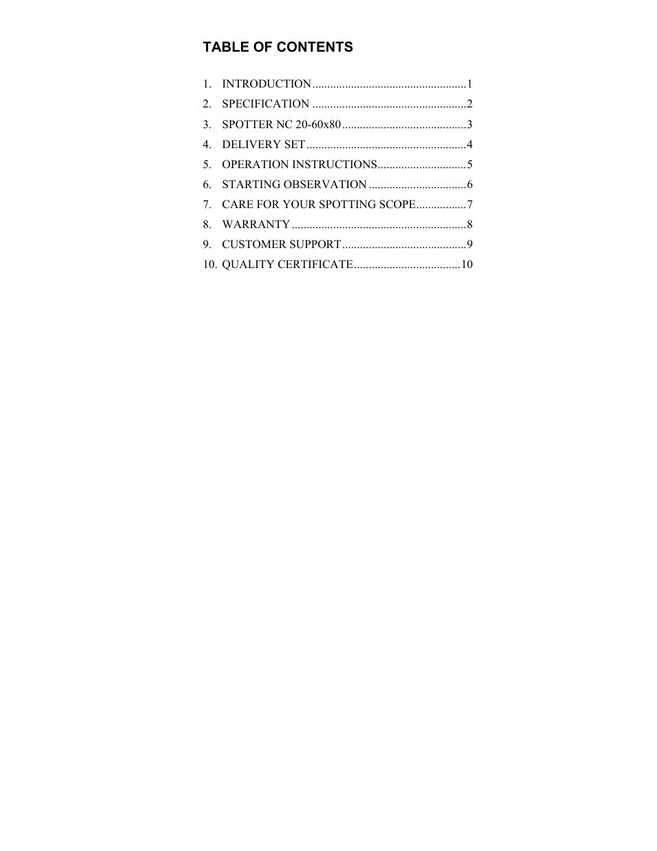 Newcon Optik NC 20-60X80 User Manual | Page 3 / 16