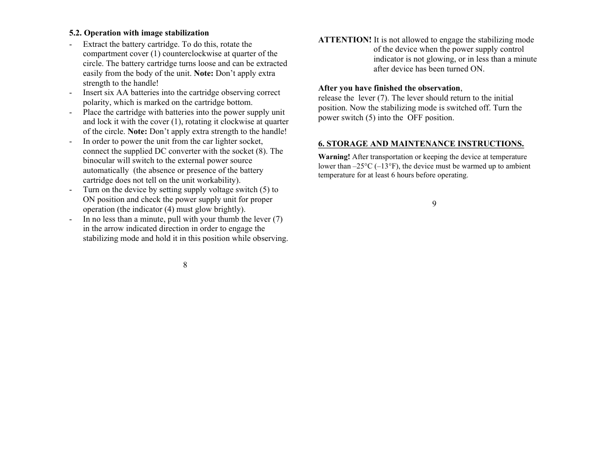 Newcon Optik BINOCULAR SIB 16X40 WP User Manual | Page 8 / 8