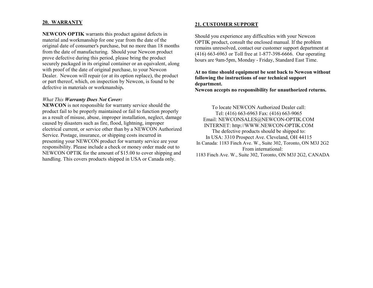 Newcon Optik LRB 20 000 User Manual | Page 24 / 27