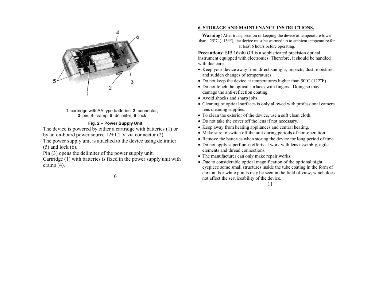 Newcon Optik NEWCON Image Stabilizer SIB 16X40 User Manual | Page 6 / 8