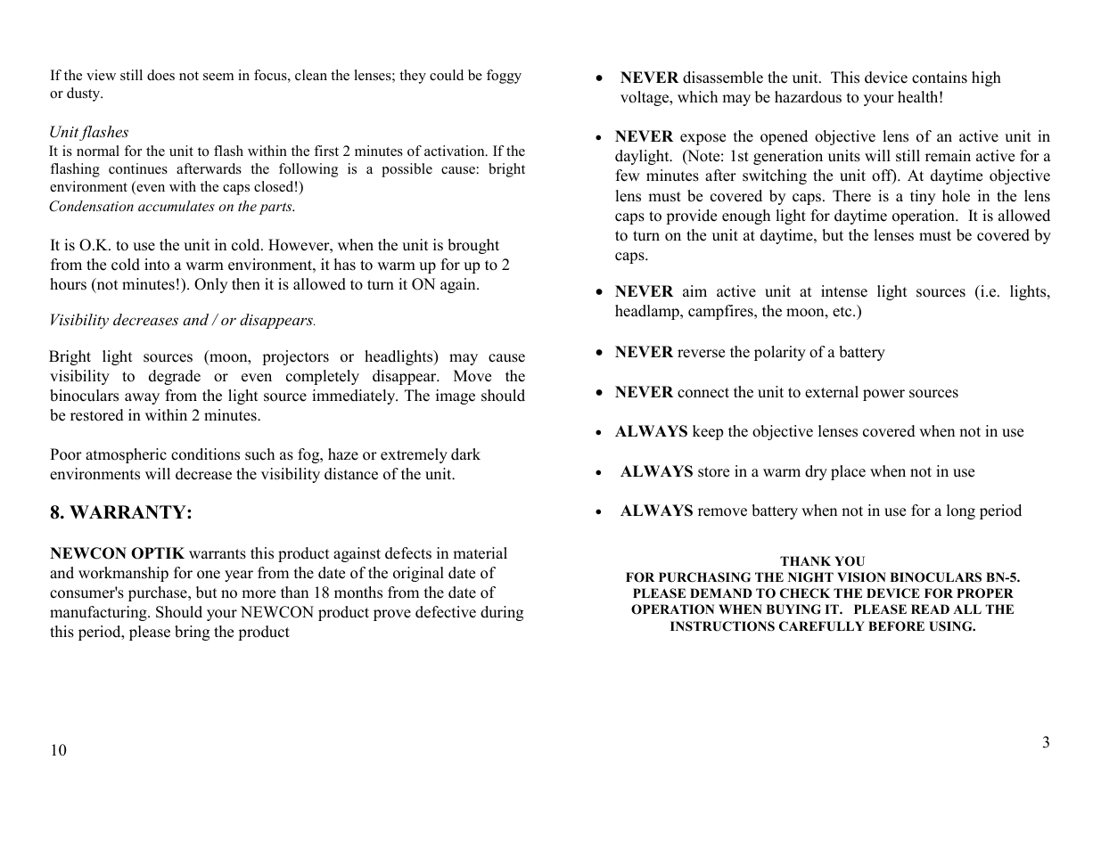 Newcon Optik BN-5 User Manual | Page 3 / 6