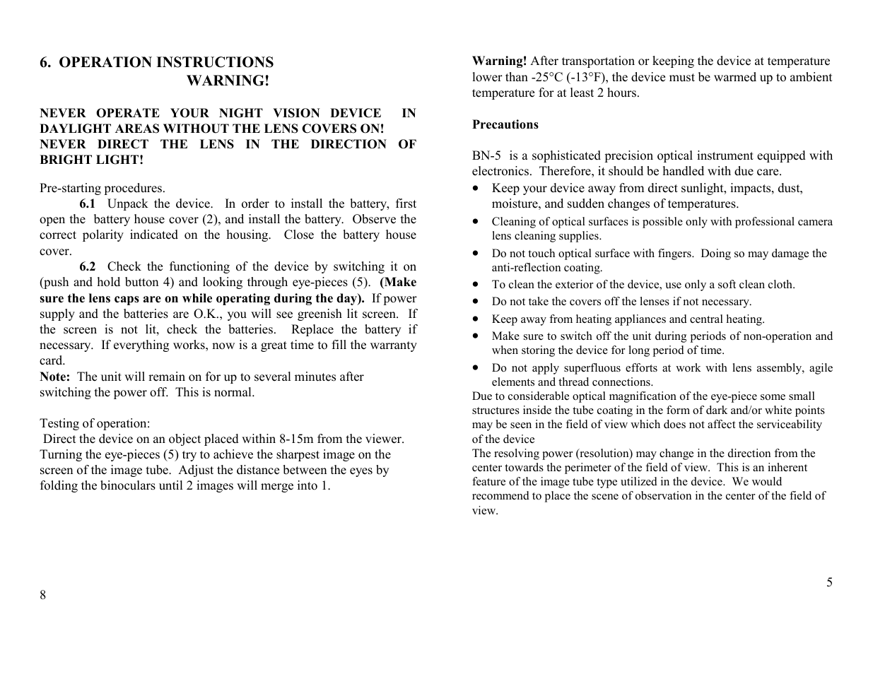 Newcon Optik BN-5 User Manual | Page 5 / 6