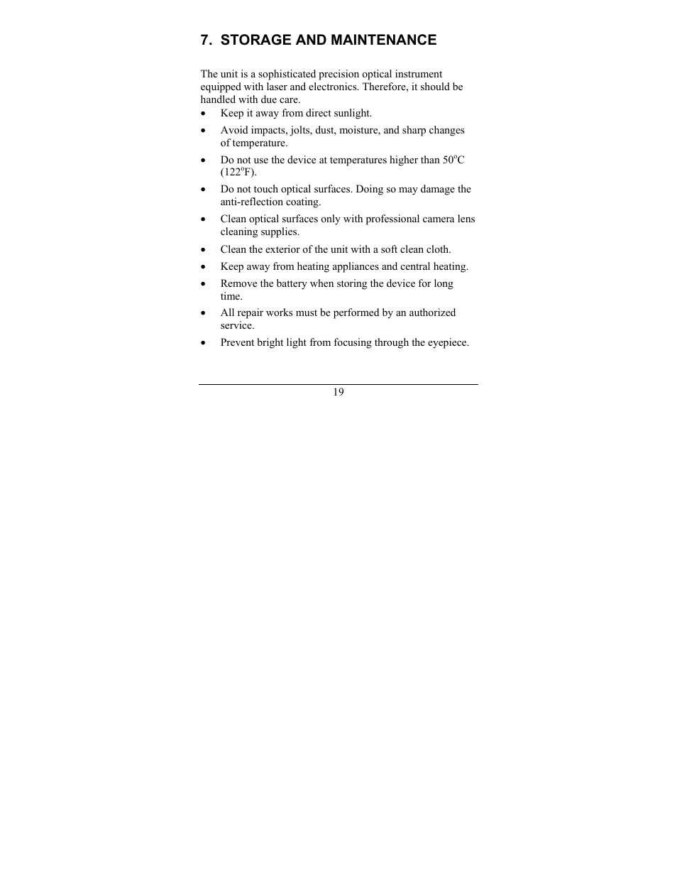 Storage and maintenance | Newcon Optik LRB 3000PRO User Manual | Page 23 / 28