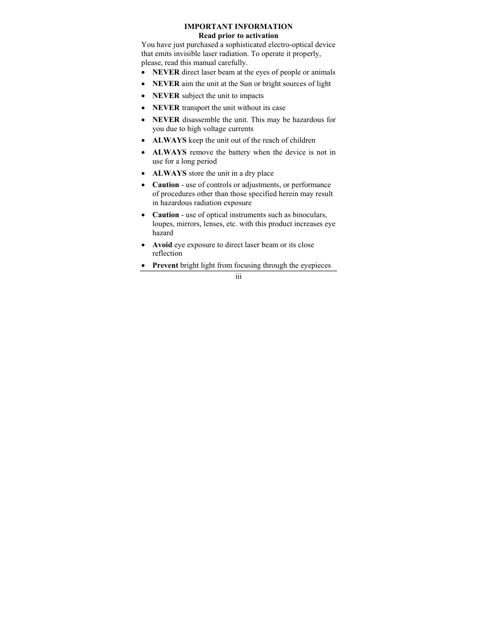 Newcon Optik LRB 3000PRO User Manual | Page 3 / 28