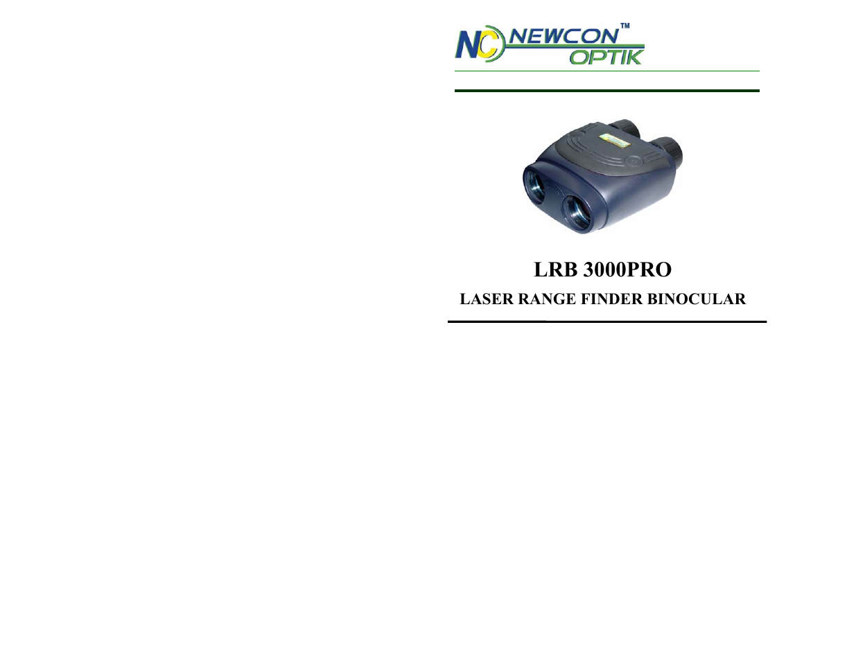 Newcon Optik NEWCON LRB 3000 PRO User Manual | 14 pages