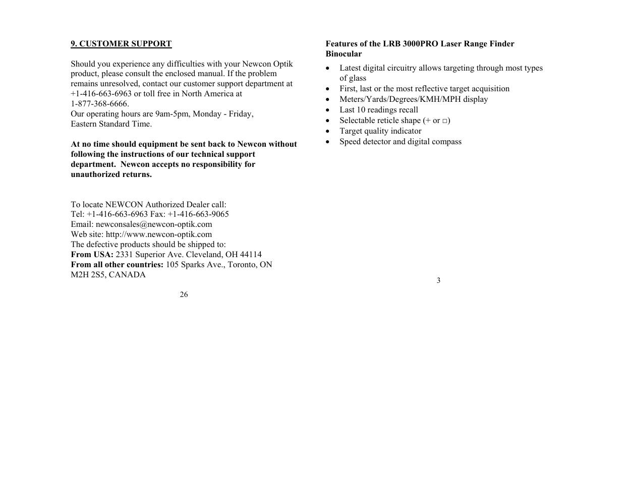 Newcon Optik NEWCON LRB 3000 PRO User Manual | Page 3 / 14